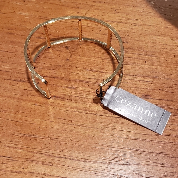 Gold Tone Rhinestone Cuff Bracelet - Picture 3 of 4